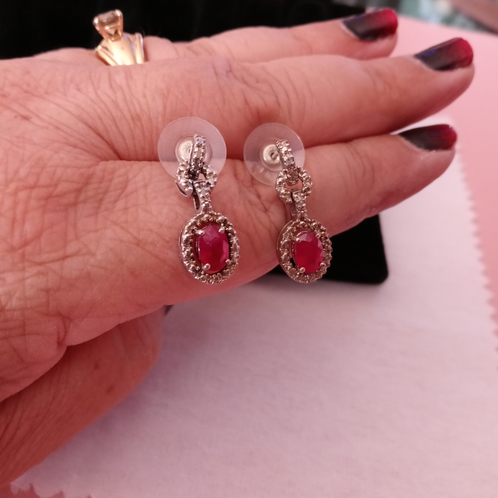 Ruby Dangle Earrings - image 2